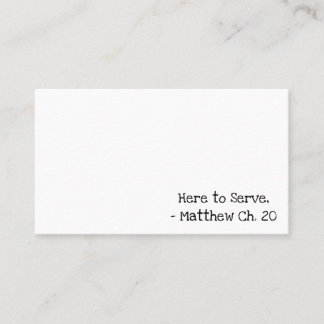 Carte De Visite Service en mode chrétien