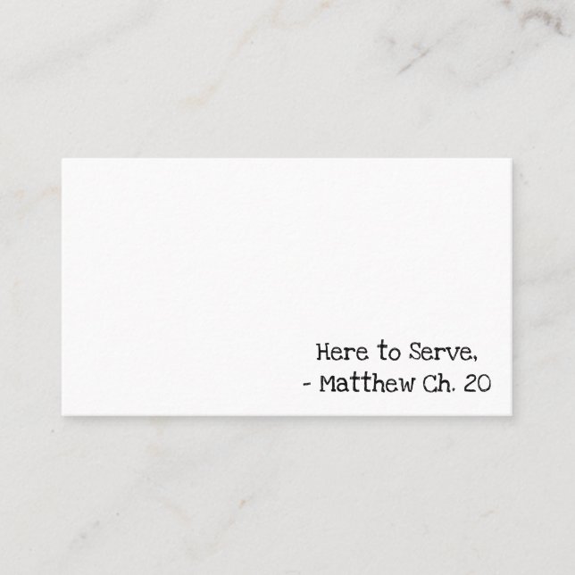 Carte De Visite Service en mode chrétien (Devant)