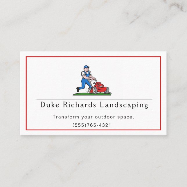 Carte De Visite Service Jardin Jardin Jardin Jardin Paysager Rouge (Devant)