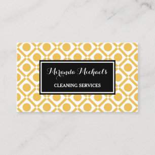 Carte De Visite Service jaune et noir géométrique moderne de