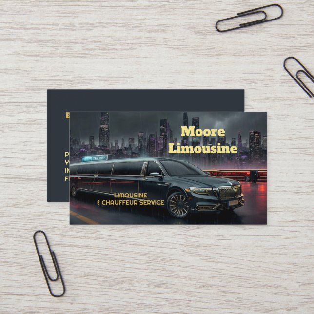 Carte De Visite Service Limo (Devant/Arrière en situation)