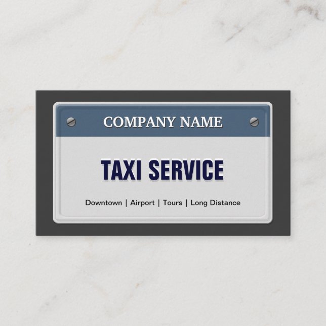 Carte De Visite Service Limo & Taxi - Plaque Cool (Devant)