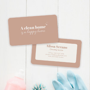 Carte De Visite Service Moderne De Nettoyage Maison Boho Blush Mai