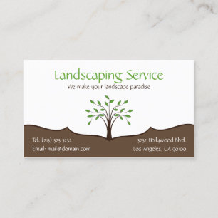 Carte De Visite Service Paysage Élégant Logo Nature Arbre