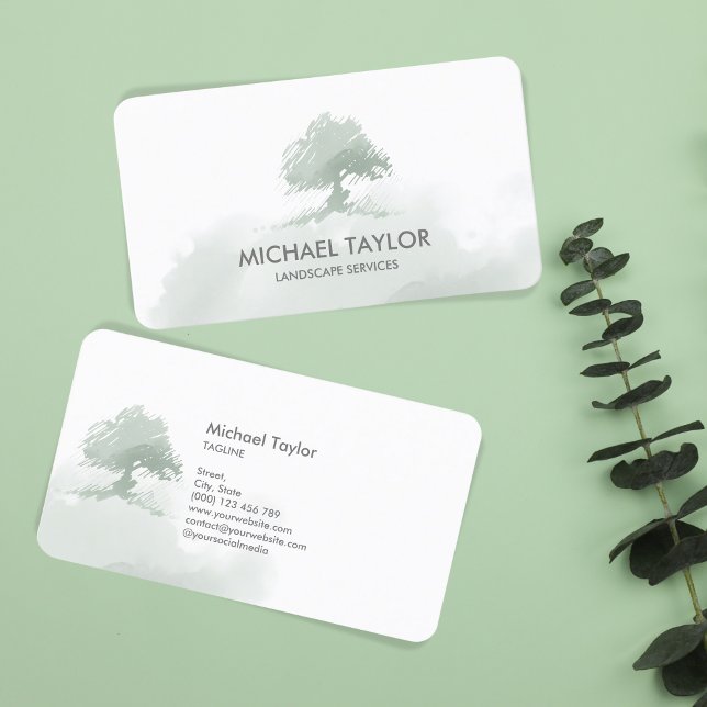 Carte De Visite service paysagiste professionnel et soin de pelous (Créateur téléchargé)