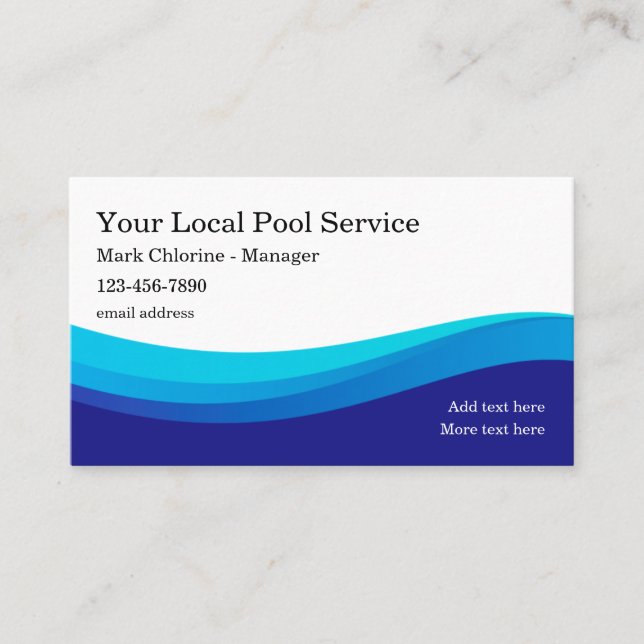 Carte De Visite Service Piscine Locale (Devant)