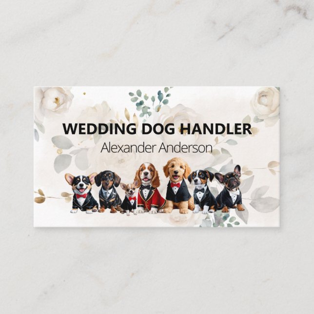 Carte De Visite Service pour animaux de Mariage pawtastic (Devant)