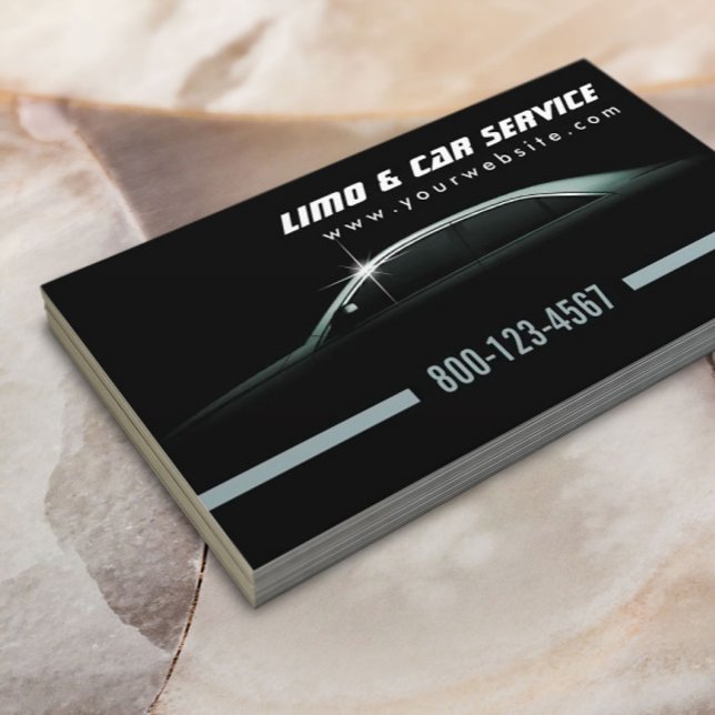 Carte De Visite Service professionnel de Limo et Taxi Sombre (Créateur téléchargé)