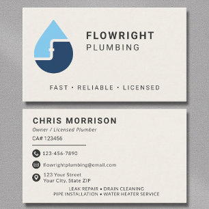 Carte De Visite Service professionnel de plomberie beige