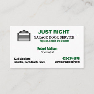 Carte De Visite Service professionnel de portes de garage