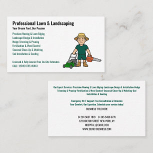 Carte De Visite Service professionnel d'entretien de pelouse et d'