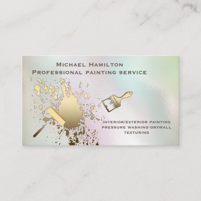 Carte De Visite Service professionnel élégant de peinture holograp (Devant)