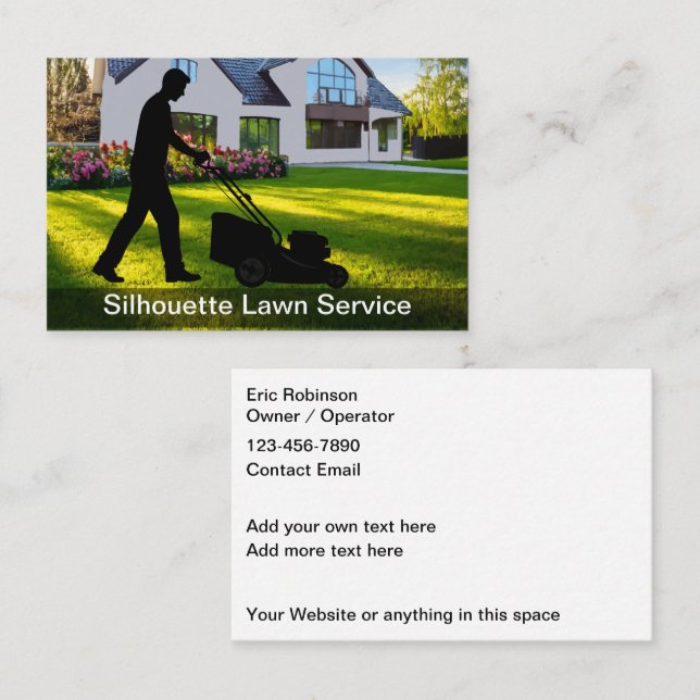 Carte De Visite Service résidentiel de tondeuse de pelouse simple (Devant / Derrière)