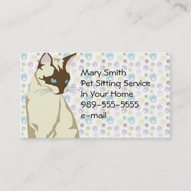 Carte De Visite Service se reposant d'animal familier (Devant)