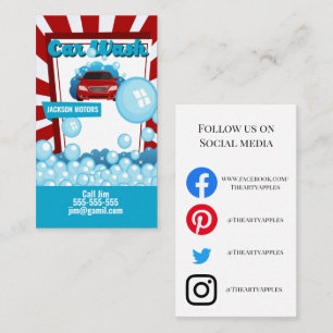 Carte De Visite Service voiturier de vente du moteur de lavage de