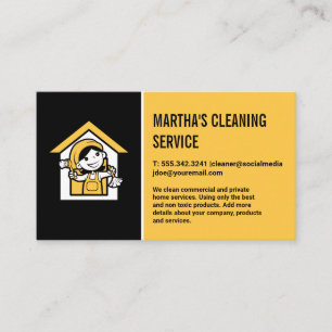 Carte De Visite Services à domicile   Logo de nettoyage des domest