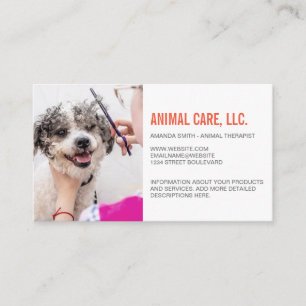 Carte De Visite Services animaux Chien se faisant couper les che
