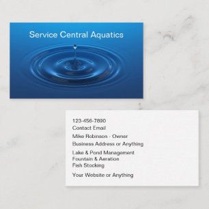Carte De Visite Services aquatiques de lac et d'étang 