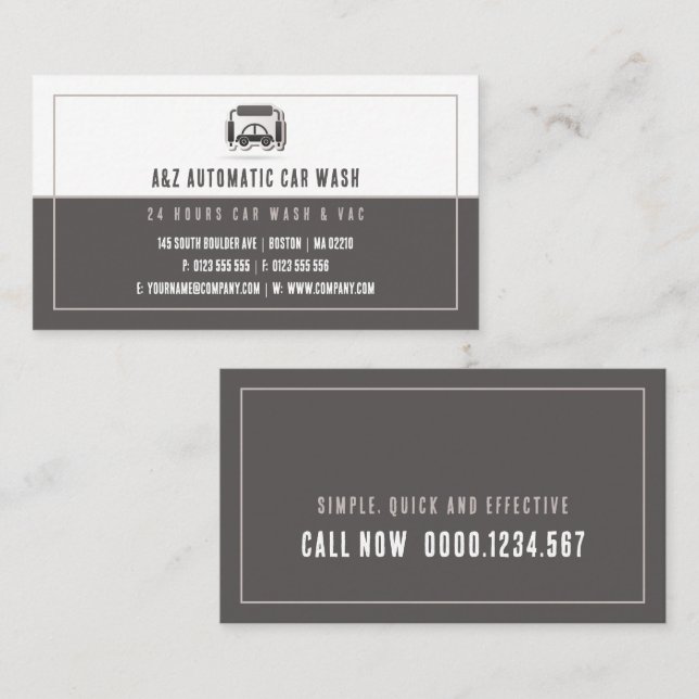 Carte De Visite Services automatiques de lavage de voiture | Profe (Devant / Derrière)