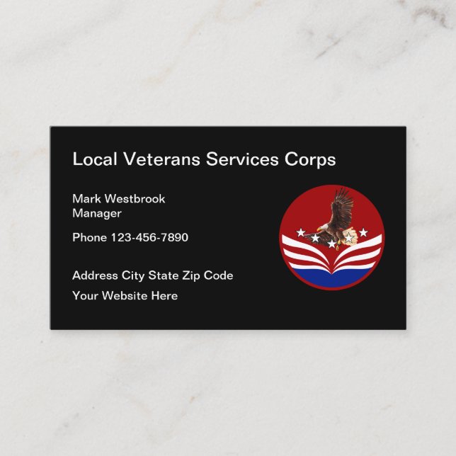 Carte De Visite Services aux anciens combattants patriotiques Cool (Devant)