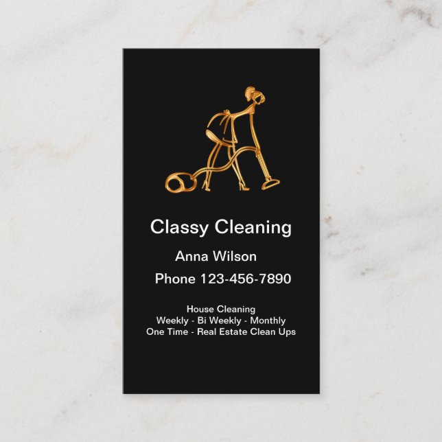 Carte De Visite Services chics de nettoyage de Chambre (Devant)