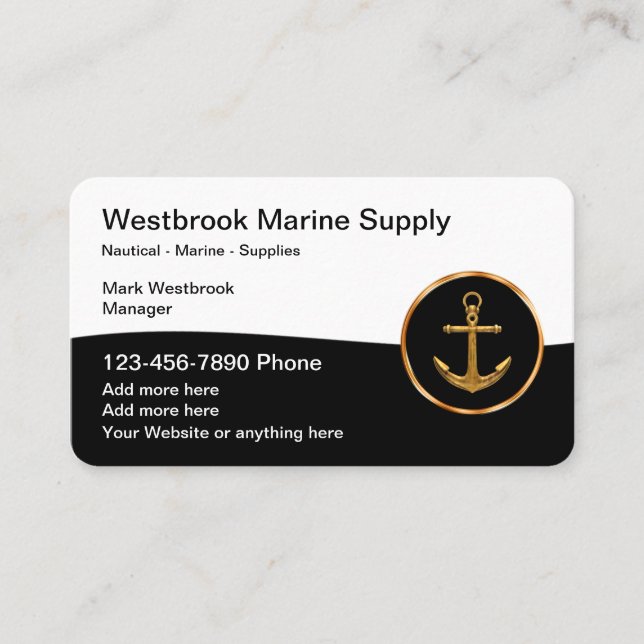 Carte De Visite Services d'approvisionnement maritime nautique (Devant)