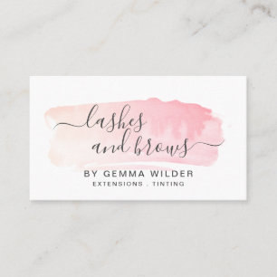 Carte De Visite Services d'aquarelle rose et blanc