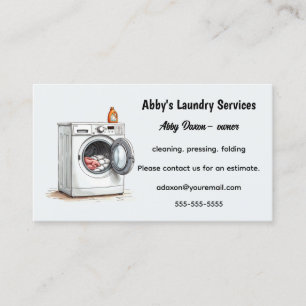 Carte De Visite Services de blanchisserie modifiables