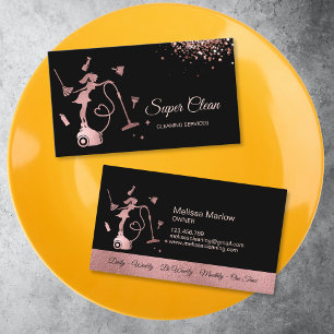 Carte De Visite Services de bureau Nettoyage Rose domestique