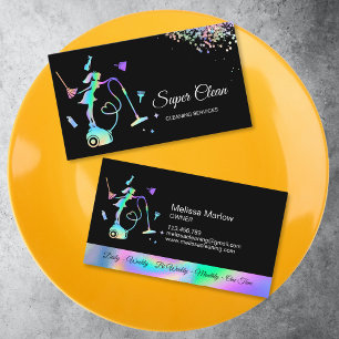 Carte De Visite Services de bureau Nettoyage Rose domestique