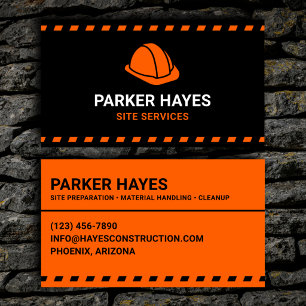 Carte De Visite Services de chantier Casque Orange Orange