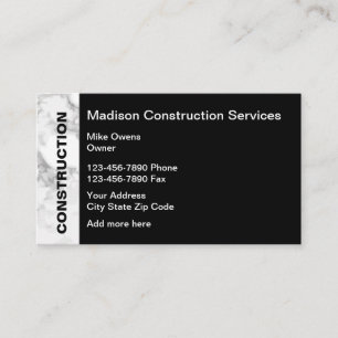 Carte De Visite Services de construction