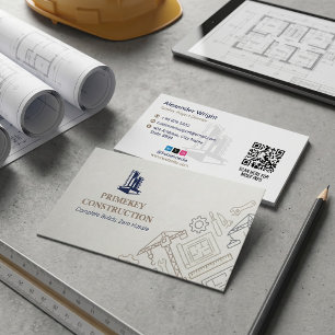 Carte De Visite Services de construction clé en main   Gris minima