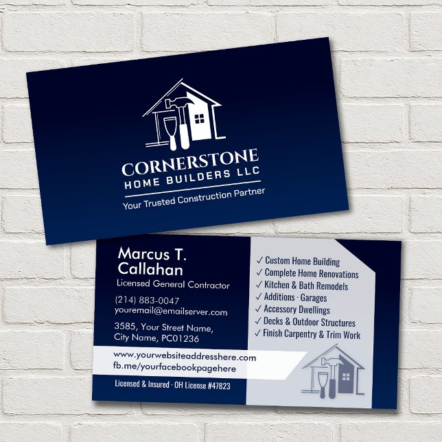 Carte De Visite Services de construction de contractant général (Créateur téléchargé)