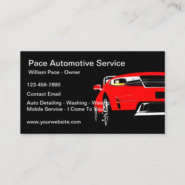 Carte De Visite Services de détail des voitures automobiles  (Devant)