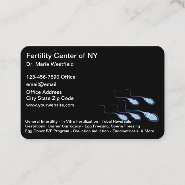 Carte De Visite Services De Fertilité Et Planification Familiale (Devant)