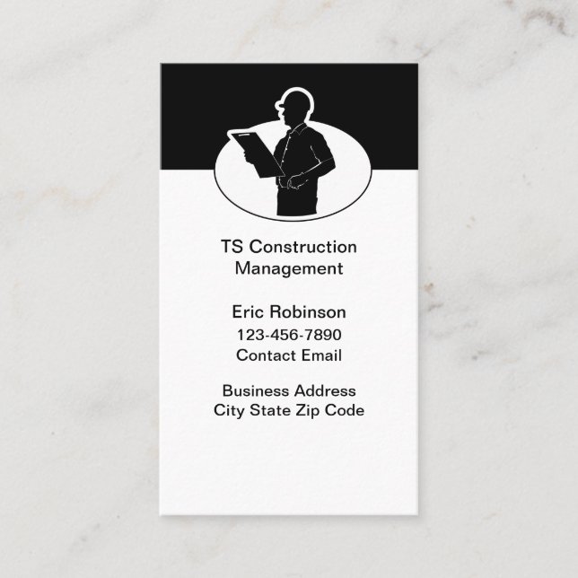 Carte De Visite Services de gestion de la construction (Devant)