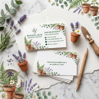 Carte De Visite Services de jardinage Bloom & Grow