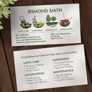 Carte De Visite Services de jardinage - Illustration à main