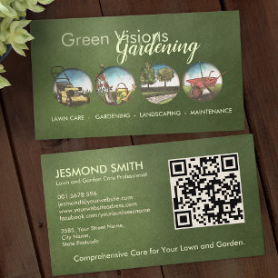 Carte De Visite Services de jardinage - Illustration dessinée à la