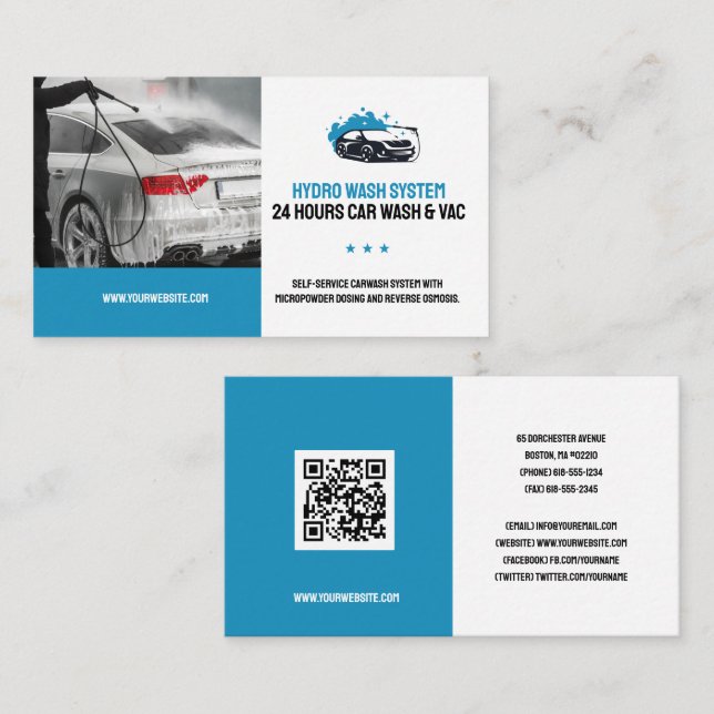 Carte De Visite Services de lavage à main | Lavage de voiture (Devant / Derrière)