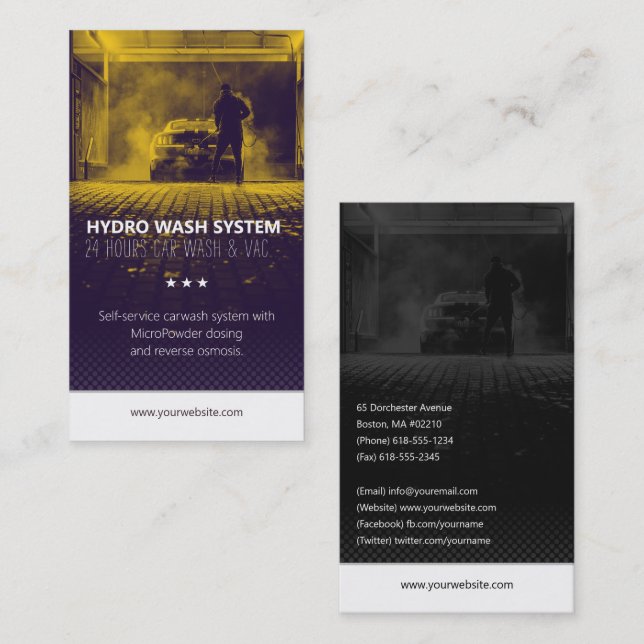 Carte De Visite Services de lavage à main | Lavage de voiture (Devant / Derrière)