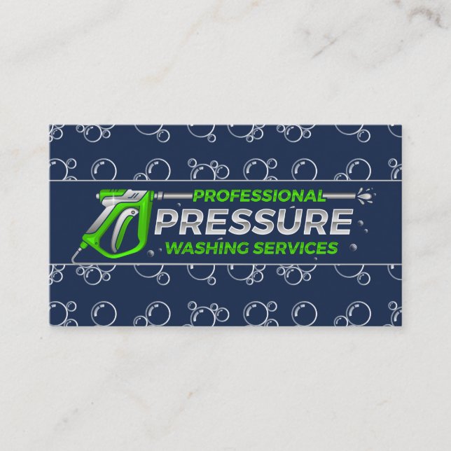 Carte De Visite Services de lavage de pression | Bulles de savon (Devant)