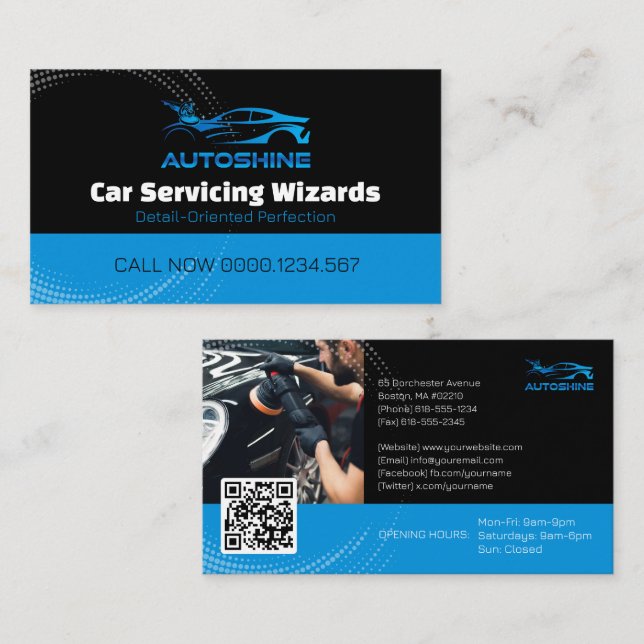 Carte De Visite Services de lavage de voiture | Professionnel (Devant / Derrière)