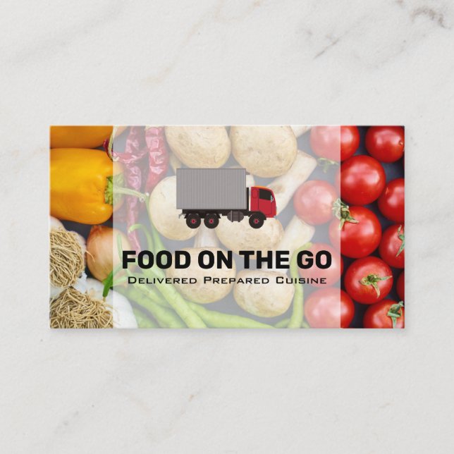 Carte De Visite Services de livraison alimentaire | Camion | Produ (Devant)