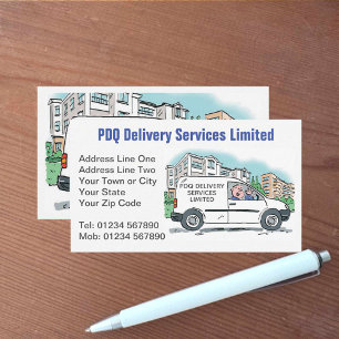 Carte De Visite Services de livraison avec nom sur la société Van