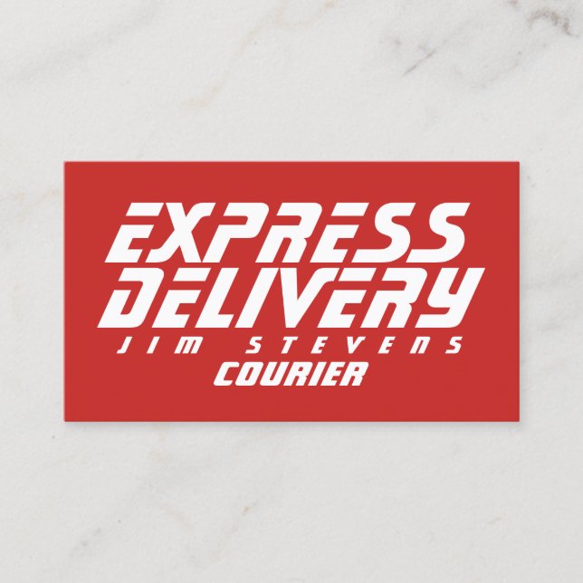 Carte De Visite Services de livraison par courrier rouge blanc (Devant)