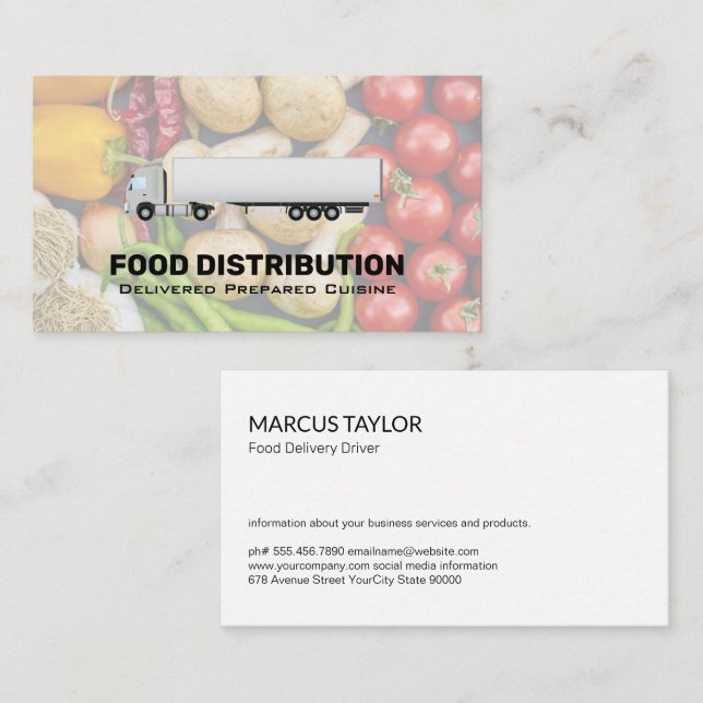 Carte De Visite Services de livraison | Semi-camion | Produire (Devant / Derrière)