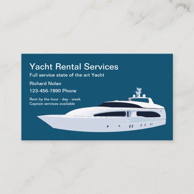 Carte De Visite Services de location de yachts de luxe (Devant)