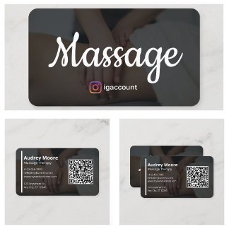 Carte De Visite Services de Massage de Thérapie Holistique Élégant